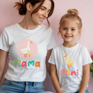 Camiseta Chá de Bebê da Mamãe Gansa Rosa Fofa e Sedutora
