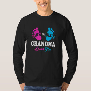Camiseta Chá de Bebê da Vovó Revelação do Sexo Vovó