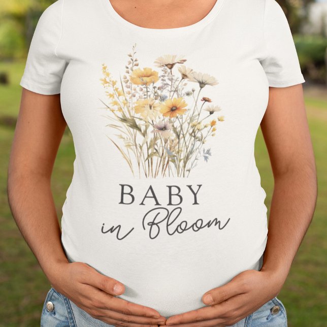 Camiseta Chá de Bebê de Flores Silvestres Bebê em Flor (Criador carregado)