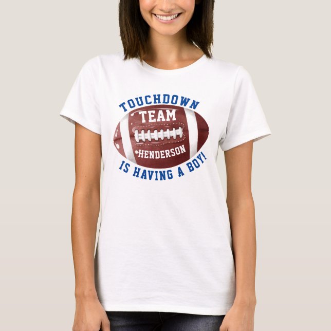 Camiseta Chá de Bebê de Futebol para Mamãe (Frente)