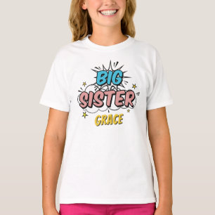 Camiseta Chá de Bebê de Irmã Mais Velha de Super-Herói de H