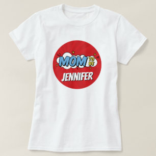 Camiseta Chá de Bebê de Super-Herói de Quadrinhos para a Ma