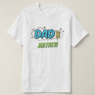 Camiseta Chá de Bebê do Super-Herói Menino Quadrinhos Papai