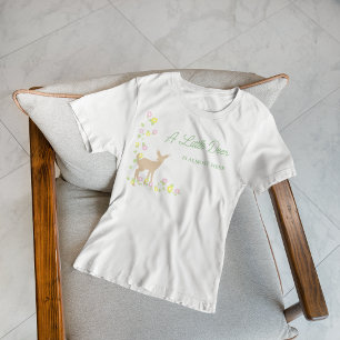 Camiseta Chá de Bebê Floral Corça Bebê