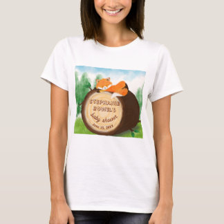 Camiseta Chá de Bebê Floresta Bebê Raposa Chá de Bebê