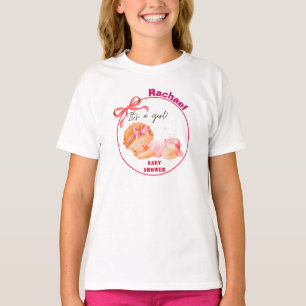 Camiseta Chá de Bebê Rosa, Chá de Bebê Menina