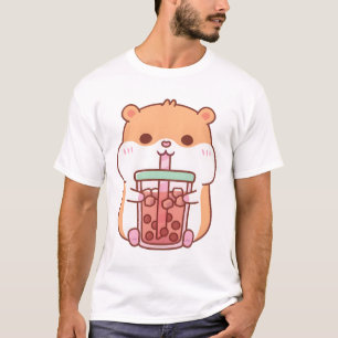 Camiseta Chá de Bebendo de Hamster Chubby