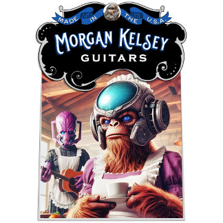 Camiseta Chá de bebendo de pé-grande ouvindo guitarra