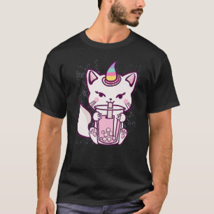 Camiseta Chá de Bebendo de Unicórnio Bonito