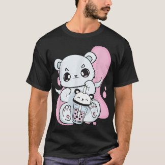 Camiseta Chá De Bebendo De Urso Polar Com Bob De Morango