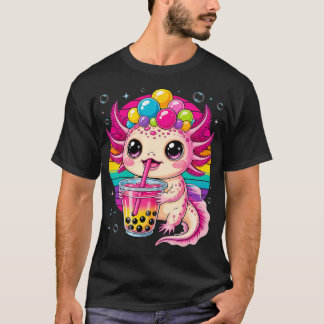 Camiseta Chá de Boba Axolotl Kawaii Neko Japonês Para