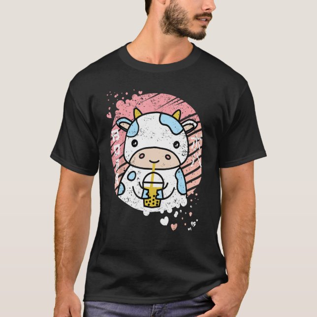 Camiseta Chá de Boba de Vaca Bubble Tea   Presente para Mul (Frente)