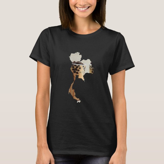 Camiseta Chá de boba em forma da Tailândia (Frente)