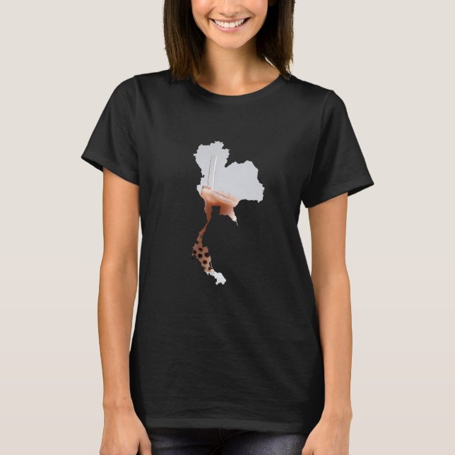 Camiseta Chá de boba em forma da Tailândia (Frente)