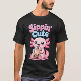 Camiseta Chá de Bolha Kawaii Axolote Fofinho