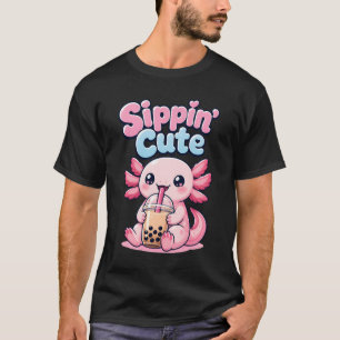Camiseta Chá de Bolha Kawaii Axolote Fofinho