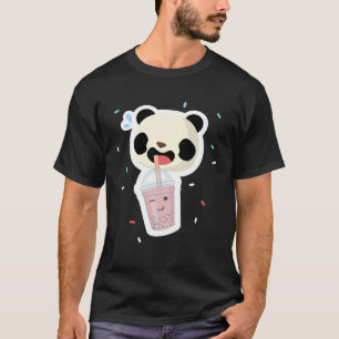 Camiseta Chá de Bolhas Panda Boba Tea Sorvete de Animal Fo