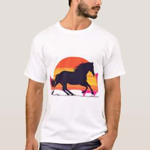 Camiseta Chá de Cavalo Galopante Sunset - Arte Equestre