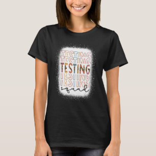 Camiseta Chá de Dia de Teste Empilhado na Esquadra de Teste