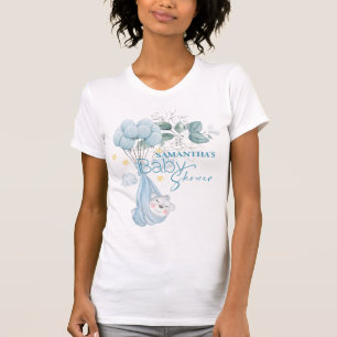 Camiseta Chá de fraldas. Bear Dormindo Azul.