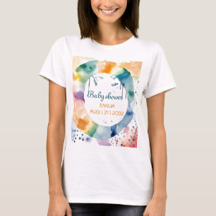 Camiseta Chá de fraldas BOHO de Cubo Personalizado