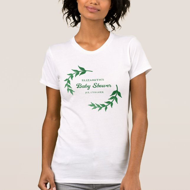 Camiseta Chá de fraldas Chic Greenery (Frente)