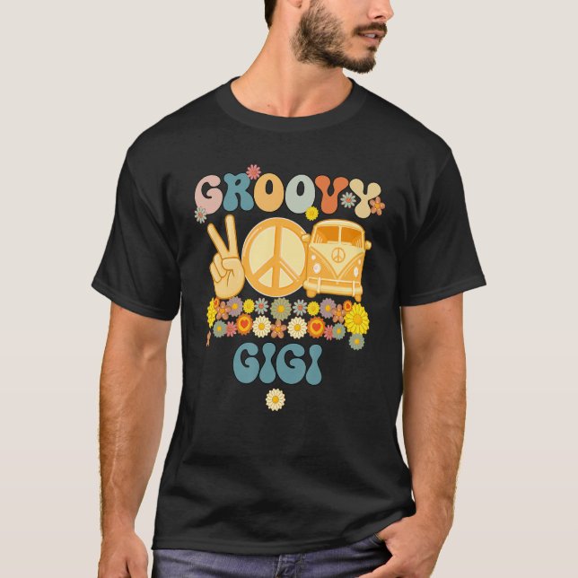 Camiseta Chá de fraldas da família Groovy Gigi Retro Corres (Frente)