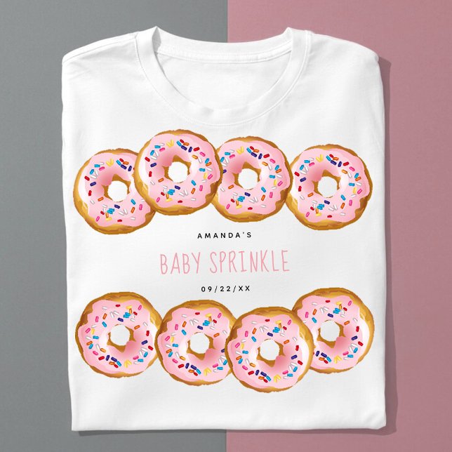 Camiseta Chá de fraldas das raparigas Rosquinhas modernas (Criador carregado)