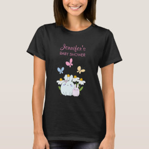 Camiseta Chá de fraldas de Bunnies, Borboletas e Visitas