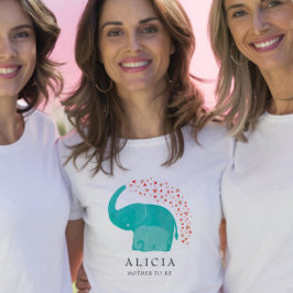 Camiseta Chá de fraldas de Elefante e Vitelo Personalizado