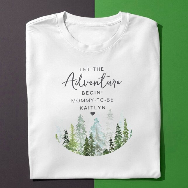 Camiseta Chá de fraldas de Floresta de Pinheiros de Aquarel (Criador carregado)
