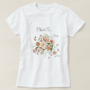 Camiseta Chá de fraldas de Menina Rosa Esbranquiçada da Mãe
