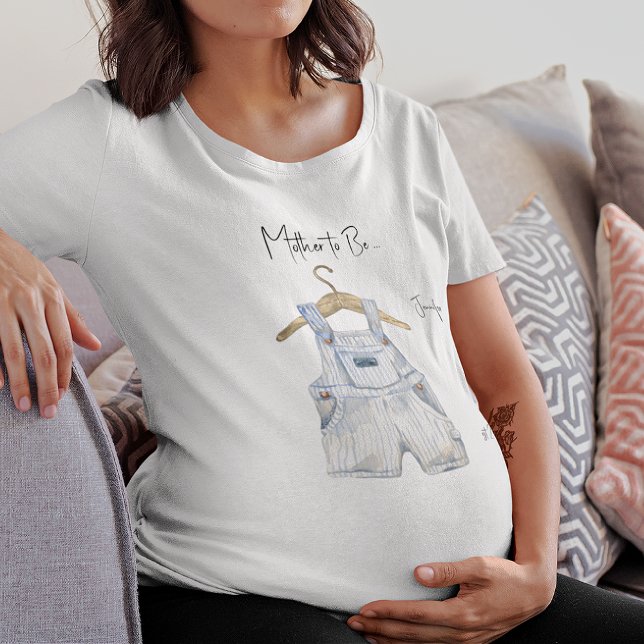 Camiseta Chá de fraldas de Menino da Mãe (Criador carregado)