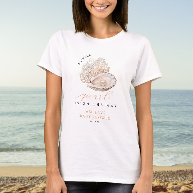 Camiseta Chá de fraldas de Pérolas Costeiras (Criador carregado)