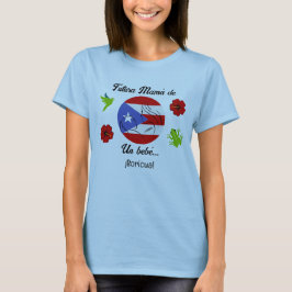 Camiseta Chá de fraldas de Porto Rico Boricua Mãe