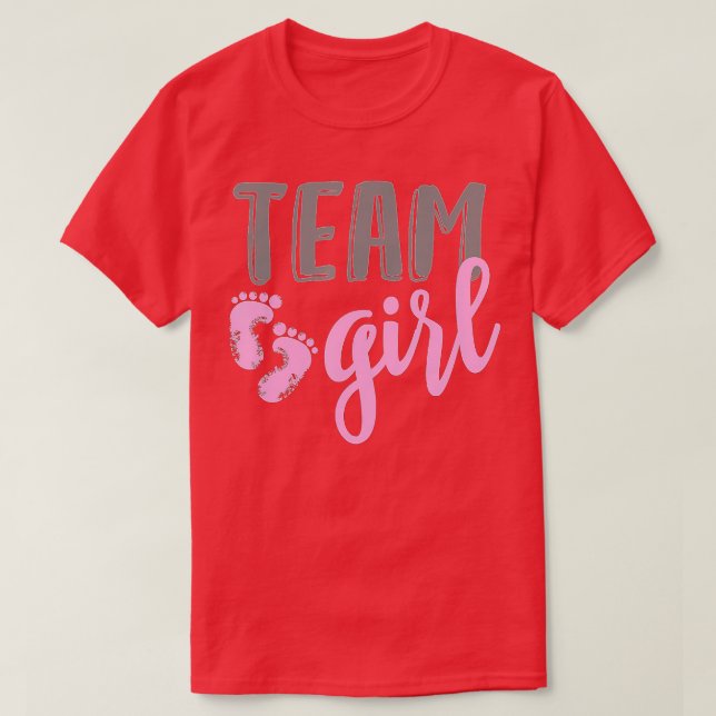 Camiseta Chá de fraldas de Revisão de Gênero de Rapariga da (Frente do Design)