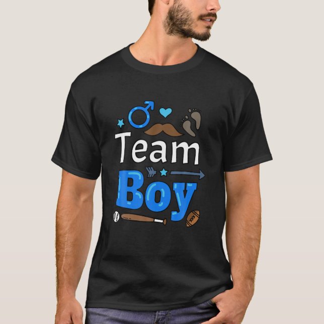 Camiseta Chá de fraldas Family Outfit Team Boy Genue (Frente)