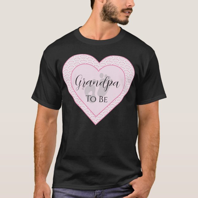 Camiseta Chá de fraldas personalizável T-Shirt Pink Heart G (Frente)