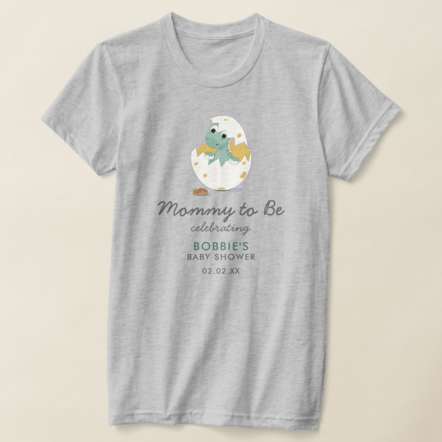 Camiseta Chá de fraldas Tema Da Mãe A Ser Na moda Dinossaur (Postura )