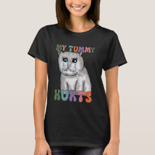 Camiseta Chá De Gato Engraçado, Meu Tummy Magoa Gato, Gato