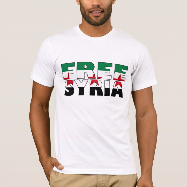 Camiseta Chá de Homens da Síria Livre (Frente)