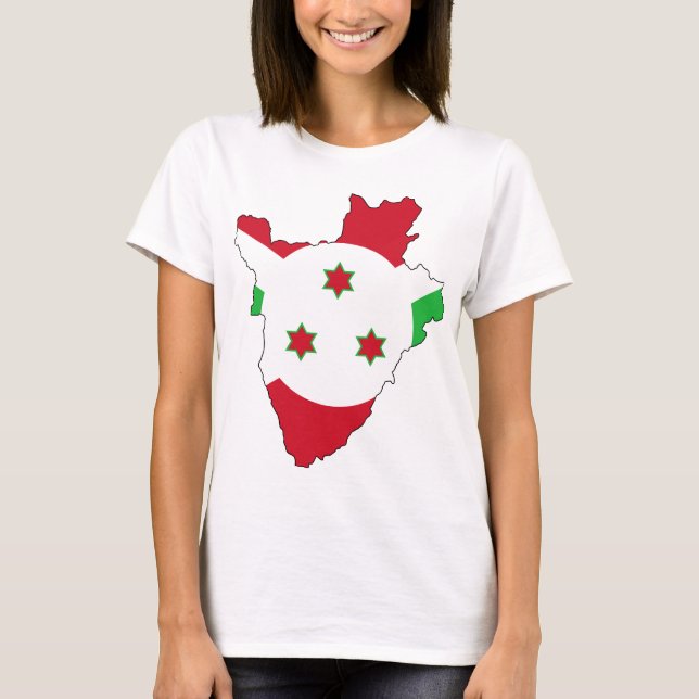 Camiseta Chá de Mulher-Bandeira do Burundi (Frente)