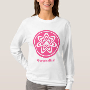 Camiseta Chá de Mulher Explosão Floral, Rosa