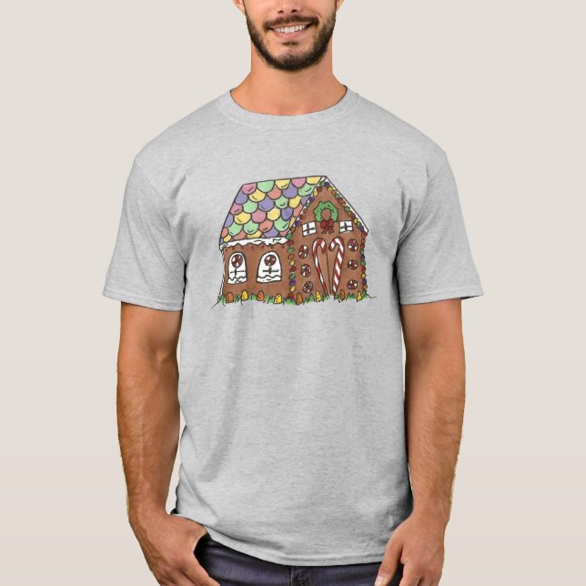 Camiseta Chá de Natal com Pão de Gengala coberto de Doces (Frente)