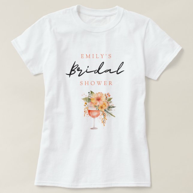 Camiseta Chá de Noiva Floral Aperol Spritz (Frente do Design)
