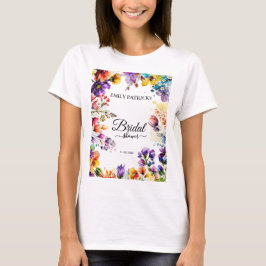 Camiseta Chá de noiva floral colorido