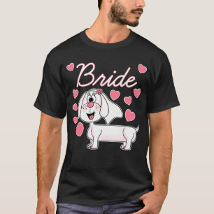 Camiseta Chá de panela de Cão de Casamento de Noiva de Dach