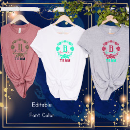 Camiseta Chá de panela-Fonte-Flor-Bride-Equipe-Bachelorette