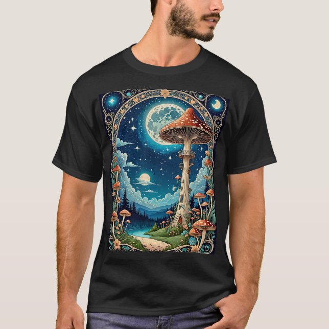 Camiseta Chá de Torre de Cogumelos Whimsical (Frente)