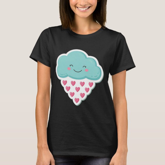 Camiseta Chá do Amor: Feliz Chuva Nuvem, Design (Frente)